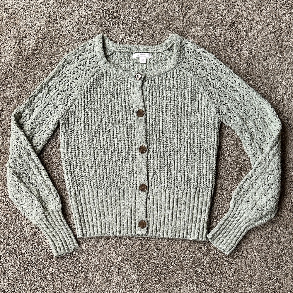 LC Lauren Conrad Knit Cardigan - Soft Green